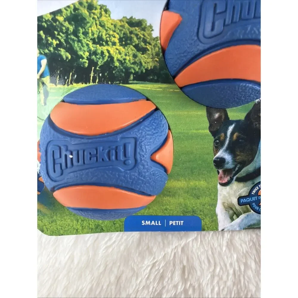 Chuckit Ultra Squeaker High Bounce Visibility Durability Dog Toy Small 2 pack